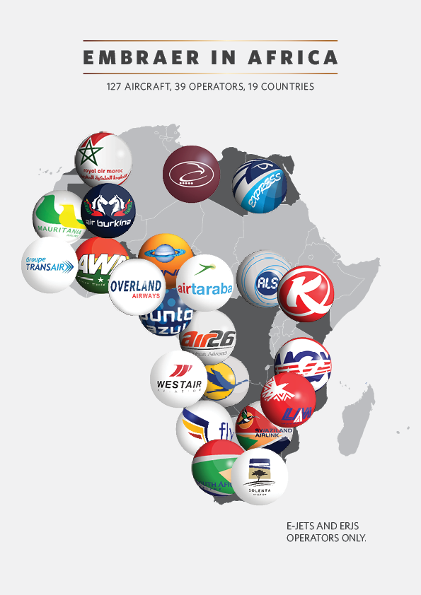Embraer Africa Airlines Map